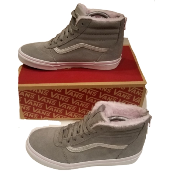 Vans Shoes - Van's Ward Hi Zip Canvas Gray Skate Shoes Size 5.5